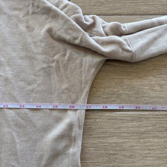 The Loft V-Neck Poncho Sweater Women's Small Beige Knit Boxy Lagenlook Comfort - Picture 9 of 9